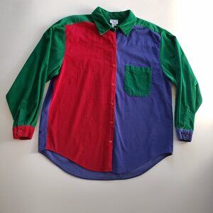 Vintage Backroad Blues Red Green And Blue Size 20W Button Down Shirt
